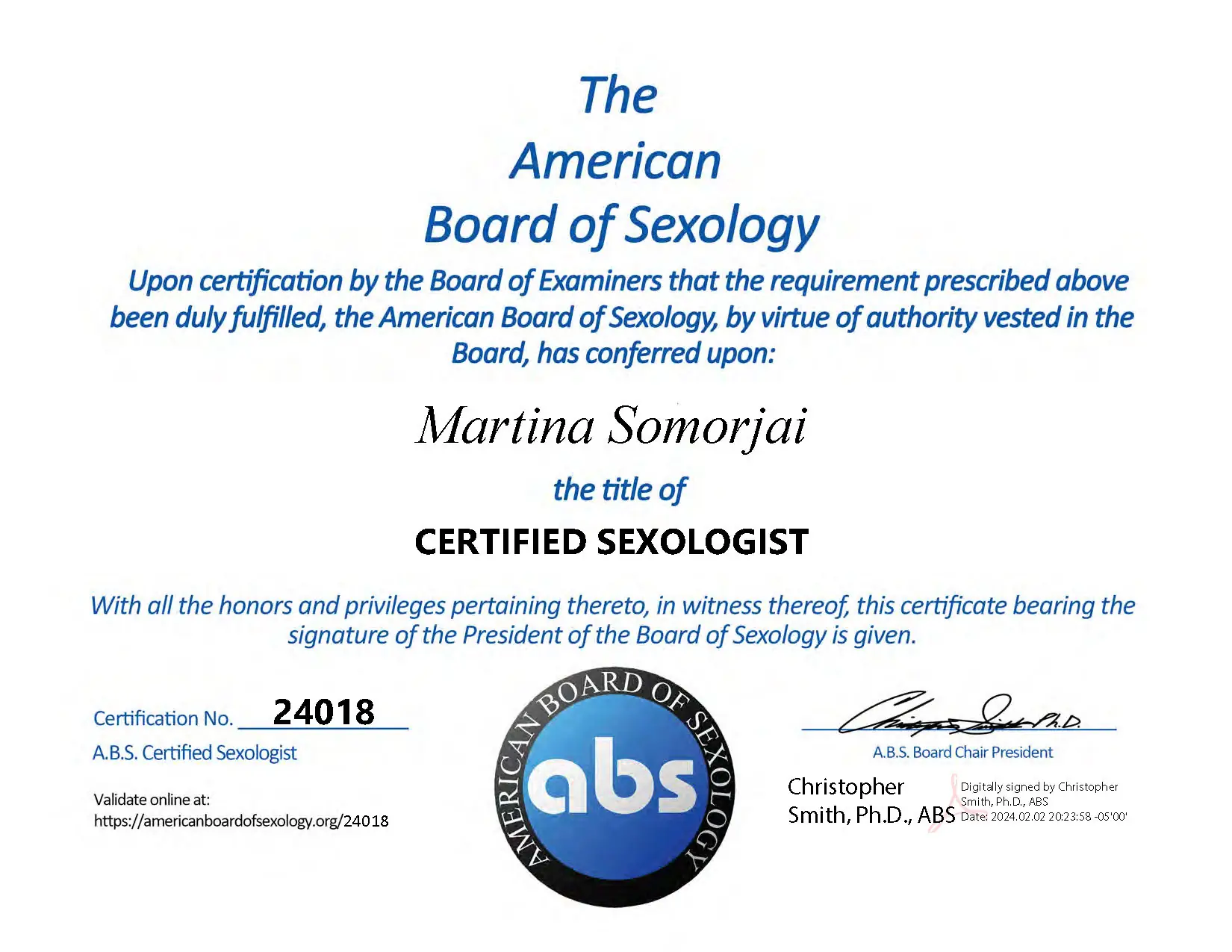 Bemutatkozás-The American Board of Sexology Martina Somorjai Certified Sexologist-Szexuális problémák